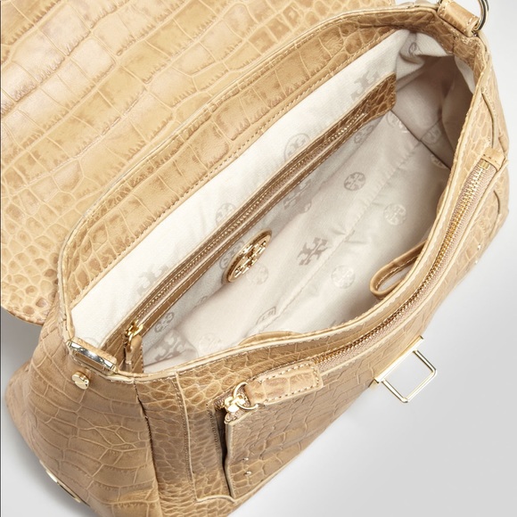 Tory Burch 797 Medium Crocodile-Embossed Satchel - Picture 3 of 14